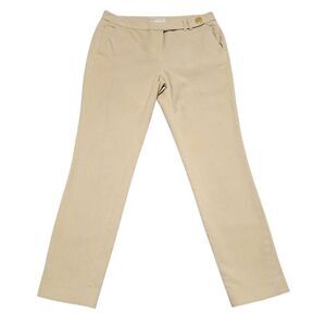 Michael Kors Pants Women's Size 4 Beige Khaki Business Casual Gold Logo Accent